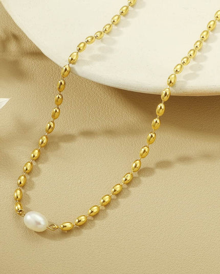 Lant Placat Aur 18k Cu Perla – Eleganta Deosebita