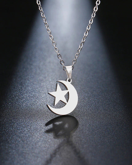 Lantisor Inox Argintiu Moon And Star