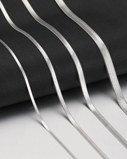 Lantisor Inox Argintiu Snake 4 Grosimi