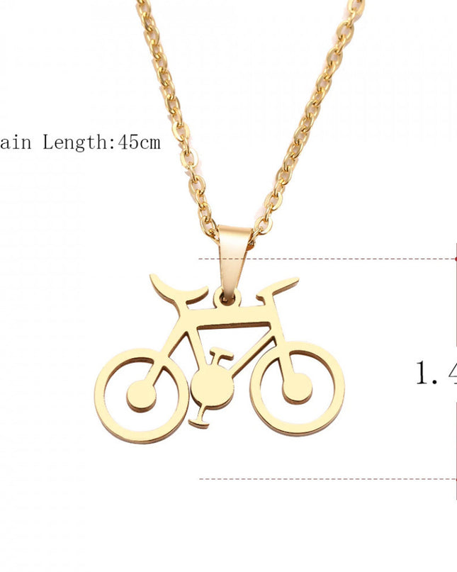 Lantisor Inox Auriu Bicicleta