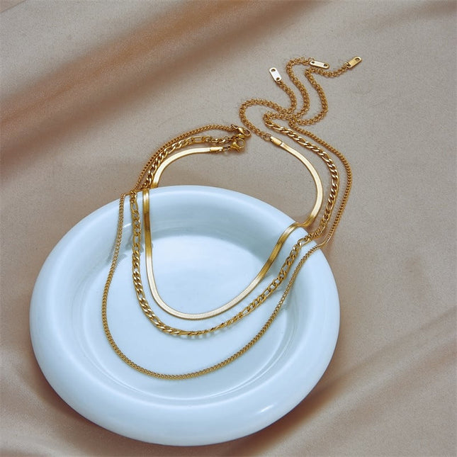 Lantisor Inox Auriu Double Snake