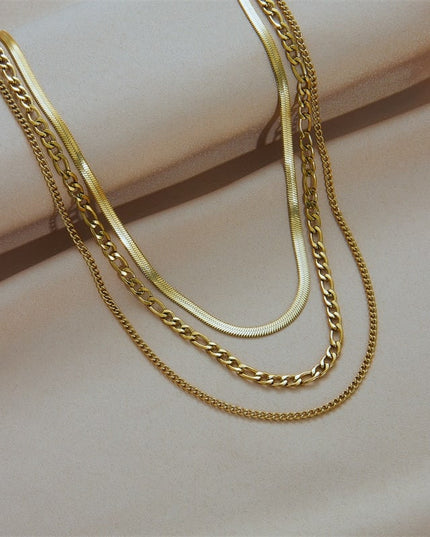 Lantisor Inox Auriu Double Snake
