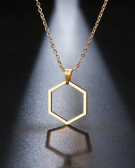 Lantisor Inox Auriu Hexagon
