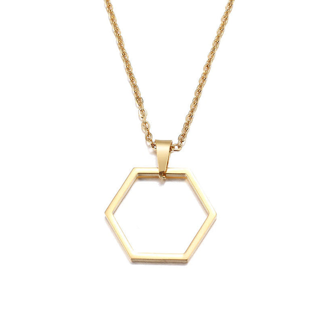 Lantisor Inox Auriu Hexagon