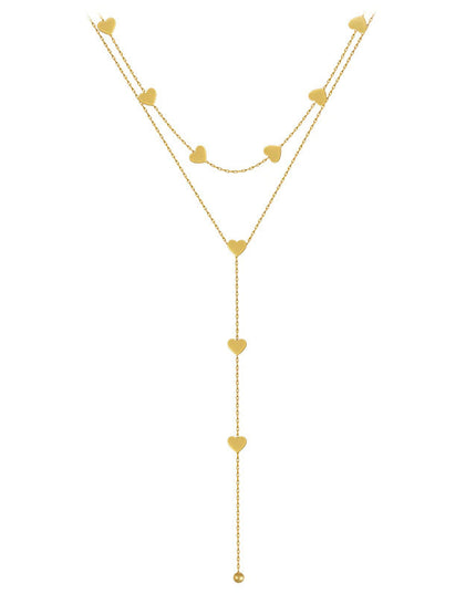 Lantisor Inox Auriu - Inima