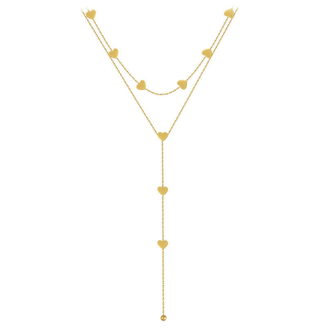Lantisor Inox Auriu - Inima