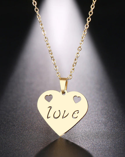 Lantisor Inox Auriu Love Inima - N3