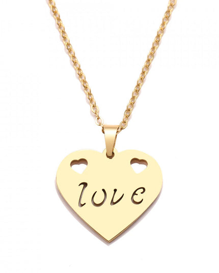 Lantisor Inox Auriu Love Inima - N3
