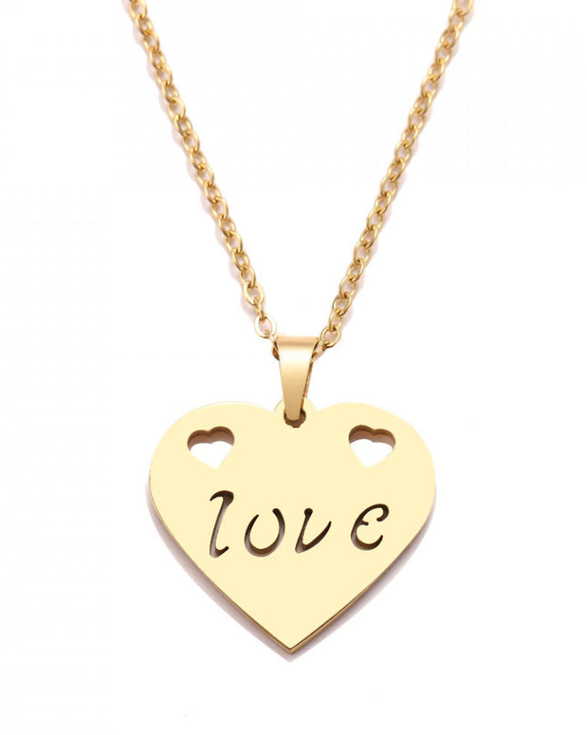 Lantisor Inox Auriu Love Inima - N3