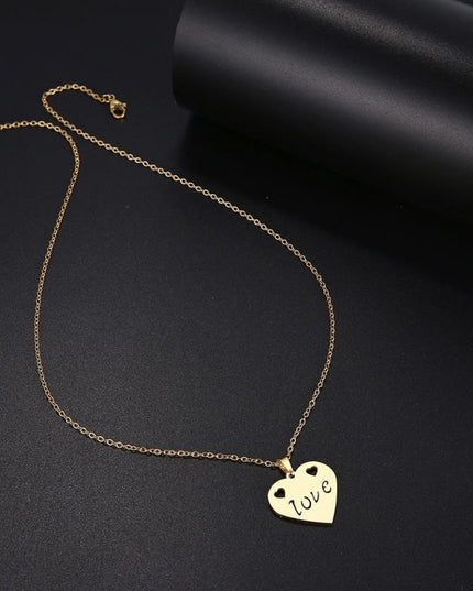 Lantisor Inox Auriu Love Inima - N3