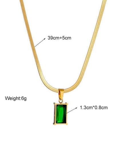 Lantisor Inox Auriu Snake Verde