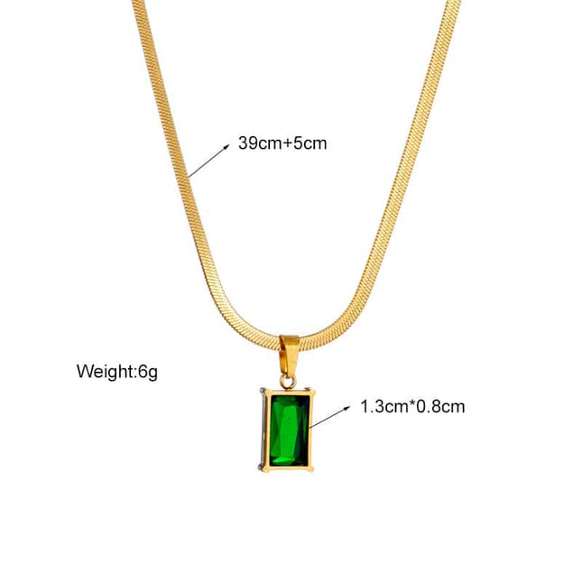 Lantisor Inox Auriu Snake Verde