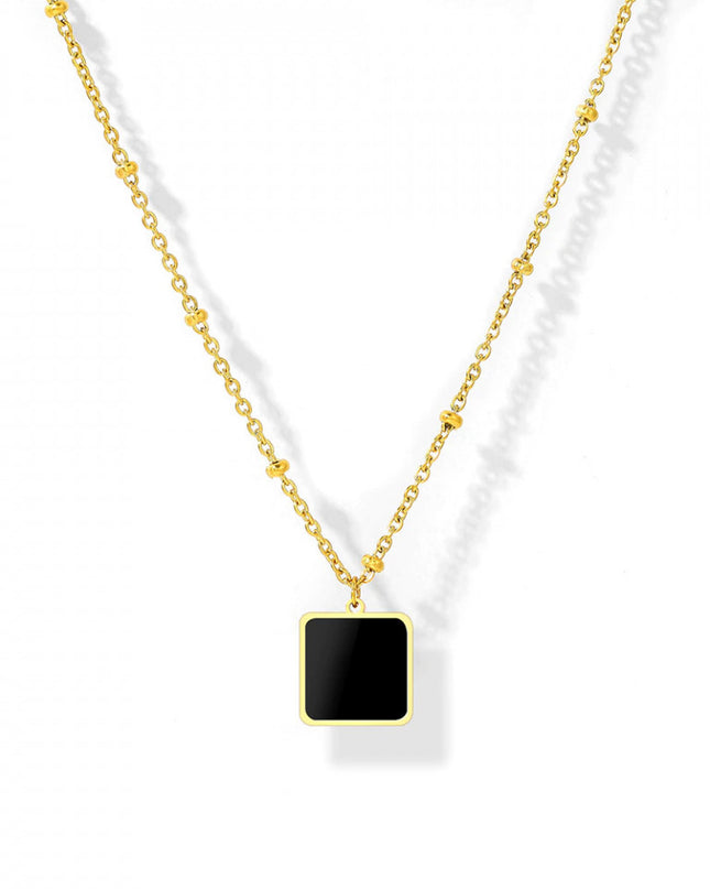 Lantisor Inox Si Patrat Black