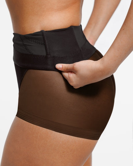 Lenjerie Modelatoare Neagră cu Talie Înaltă, Compresie Triplă, Cu Tije Metalice, Efect Ridicare Fese, Invizibilă Sub Rochii Aplatizarea Abdomenului