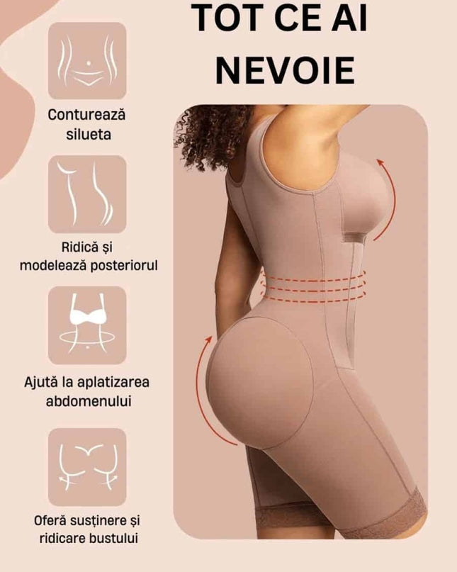Salopeta Modelatoare Premium Faja Post Op Stage 2 – Perfecțiune în Modelare și Recuperare Nude / Bej, Confort Superior, Design Ergonomic