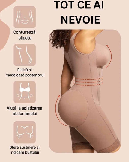 Salopeta Modelatoare Premium Faja Post Op Stage 2 – Perfecțiune în Modelare și Recuperare Negru, Confort Superior, Design Ergonomic