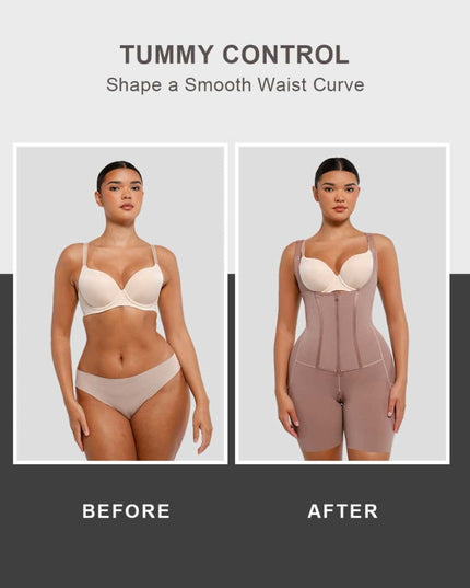Salopeta Faja Post Op Stage 2 – Perfecțiune în Modelare și Recuperare, Fara Sutien, Închidere cu Moș și Babă și Fermoar, Nude