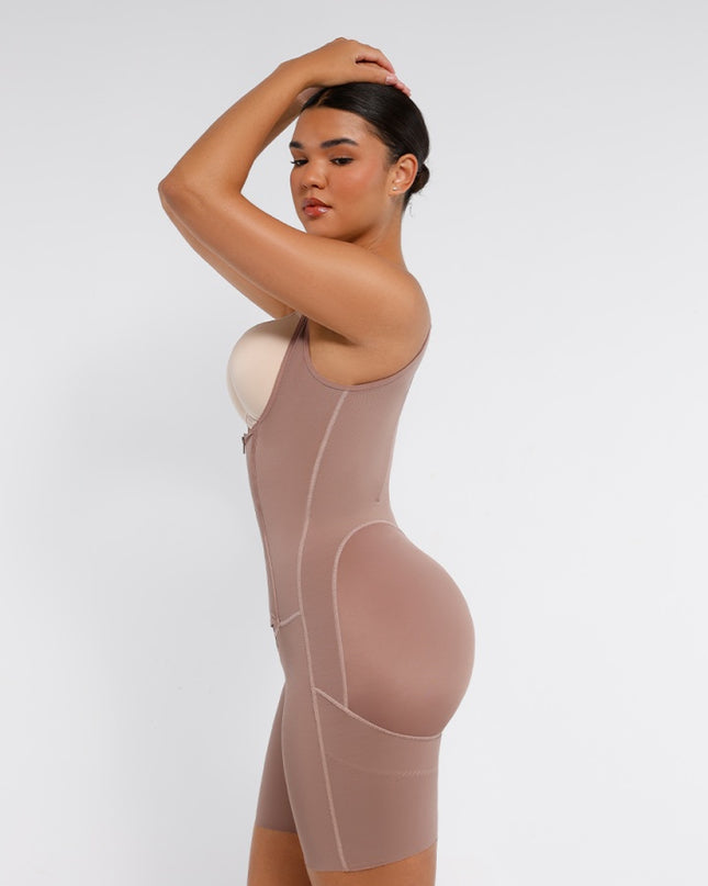 Salopeta Faja Post Op Stage 2 – Perfecțiune în Modelare și Recuperare, Fara Sutien, Închidere cu Moș și Babă și Fermoar, Nude