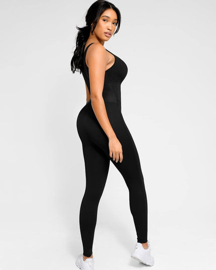 Salopetă Sport Modelatoare, Fermoar Frontal, Efect Sauna, Compresie