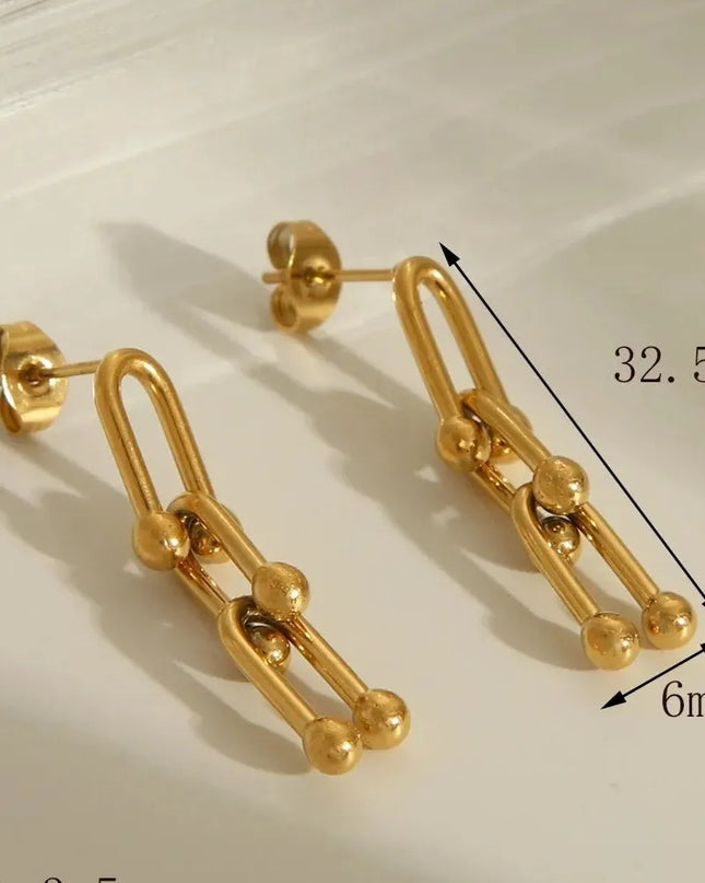 Set Colier, Bratara Si Cercei Din Inox Placat Cu Aur 18k – Bijuterii Femei Stil Elegant, Reglabile