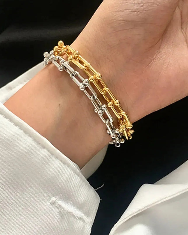 Set Colier, Bratara Si Cercei Din Inox Placat Cu Aur 18k – Bijuterii Femei Stil Elegant, Reglabile