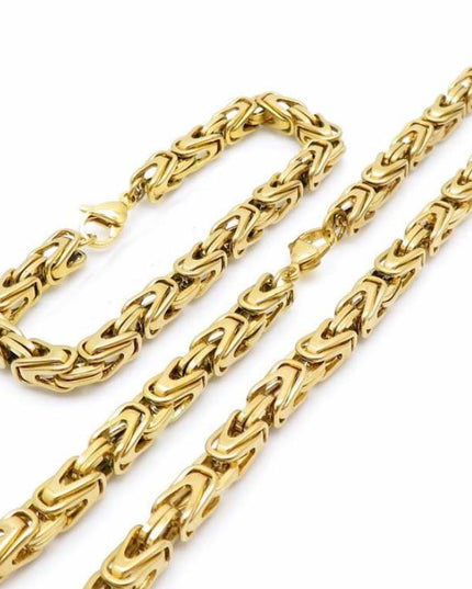 Set Lant+bratara Inox Auriu