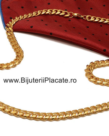 Set Lant + Bratara Inox Model Cuban