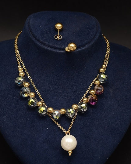 Set Lant+ Cercei Cameleon Fashion Gold -pearls