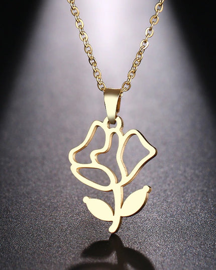 Set Lant+ Pandantiv Flowers Gold ---finut