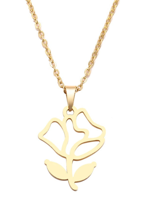 Set Lant+ Pandantiv Flowers Gold ---finut