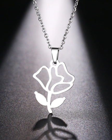 Set Lant+ Pandantiv Flowers Silver ---finut