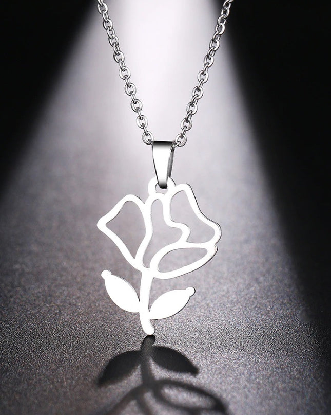Set Lant+ Pandantiv Flowers Silver ---finut