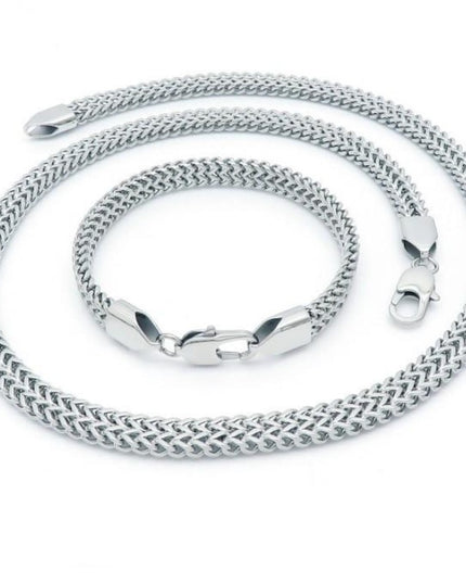 Set Lant Si Bratara Cuban Din Inox Masiv