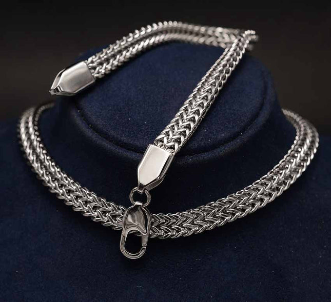 Set Lant Si Bratara Cuban Din Inox Masiv