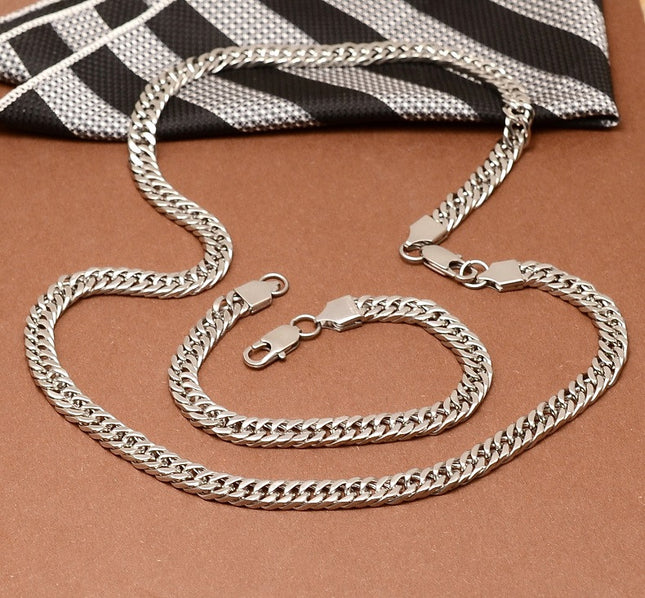 Set Lant Si Bratara Cuban Din Inox Masiv