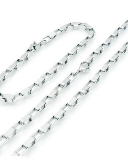 Set Lant Si Bratara Cuban Din Inox
