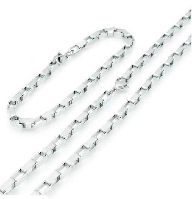 Set Lant Si Bratara Cuban Din Inox