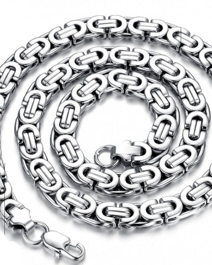 Set Lant Si Bratara Inox Model Byzantine