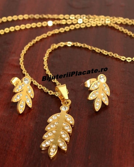 Set Lantisor Cu Pandantiv + Cercei Inox