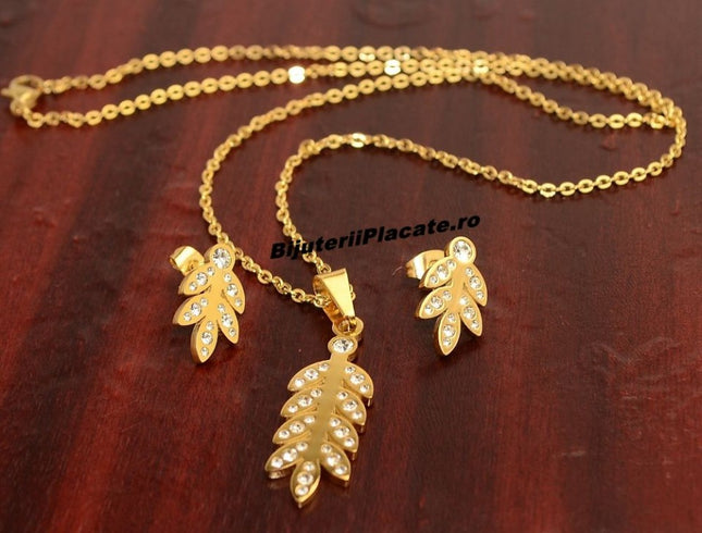 Set Lantisor Cu Pandantiv + Cercei Inox