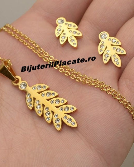 Set Lantisor Cu Pandantiv + Cercei Inox