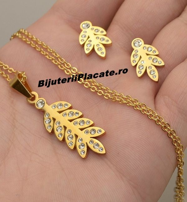 Set Lantisor Cu Pandantiv + Cercei Inox