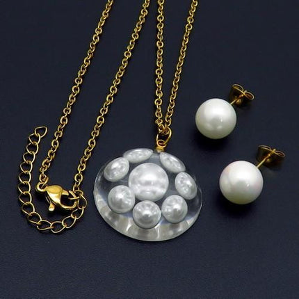 Set - Lantisor Cu Pandativ + Cercei Most Women Perls Inox