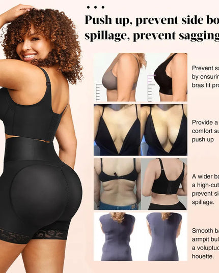 Sutien Cu Bretele Ajustabile Lat in Spate Push-up CU Sârmă Negru Comod