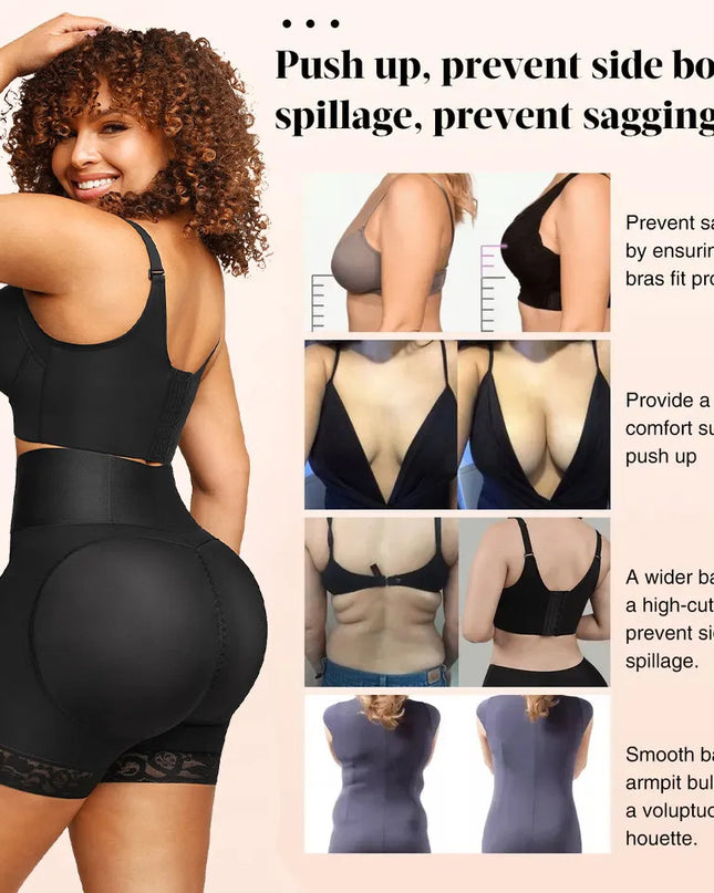 Sutien Cu Bretele Ajustabile Lat in Spate Push-up CU Sârmă Negru Comod