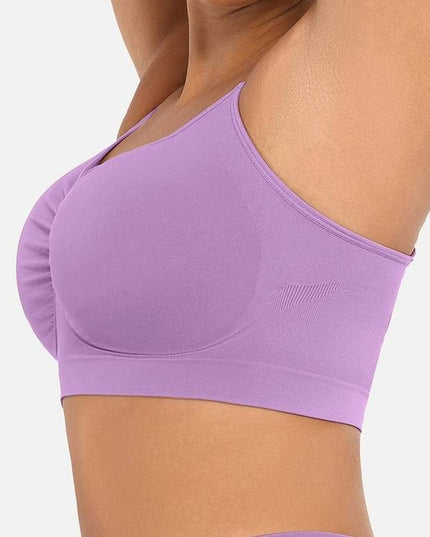 Sutien Modelator Skin Efect Push Up, Fara Cusaturi , Cu Bretele Ajustabile, Culoare Mov