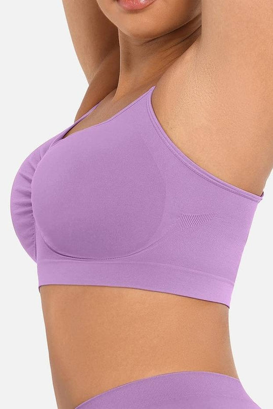 Sutien Modelator Skin Efect Push Up, Fara Cusaturi , Cu Bretele Ajustabile, Culoare Mov