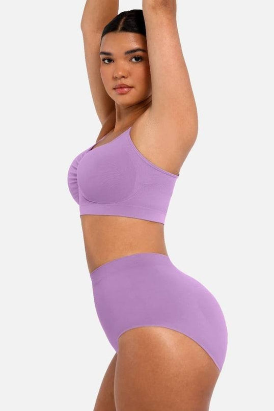 Sutien Modelator Skin Efect Push Up, Fara Cusaturi , Cu Bretele Ajustabile, Culoare Mov