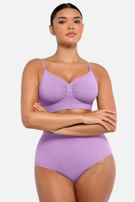 Sutien Modelator Skin Efect Push Up, Fara Cusaturi , Cu Bretele Ajustabile, Culoare Mov