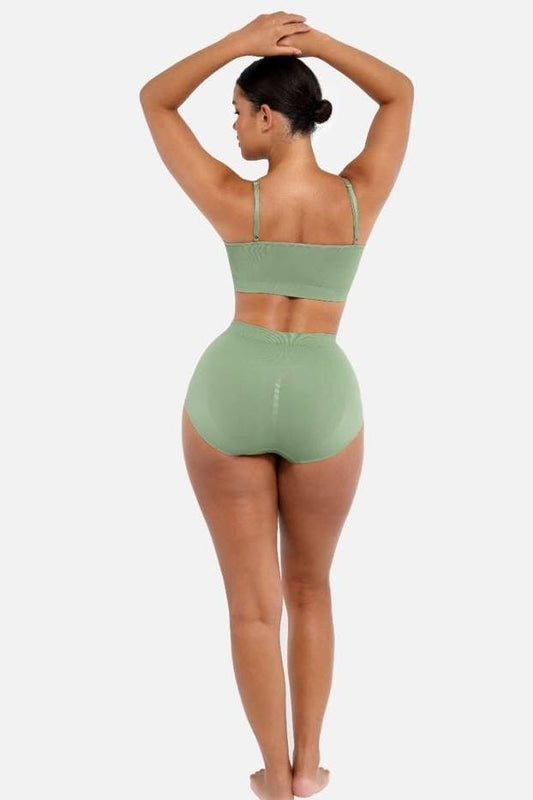 Sutien Modelator Skin Fara Cusaturi, Fara Prindere Mos si Baba, Cu Bretele Ajustabile, Culoare Verde